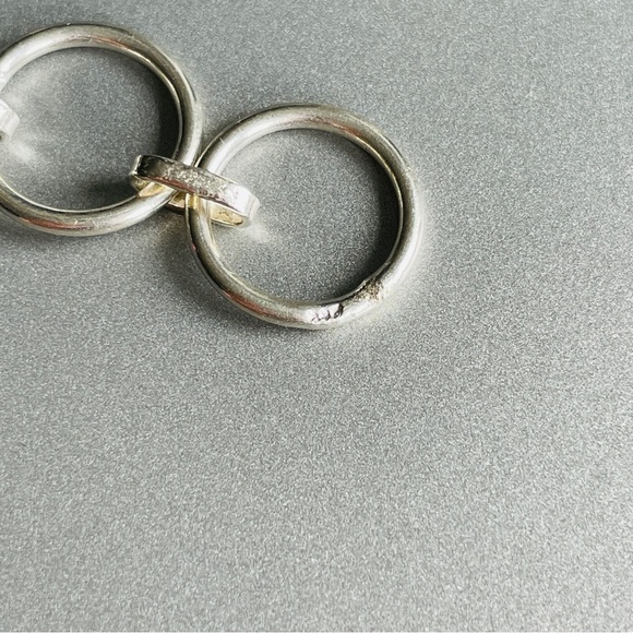 Multi Colored Cubic Zirconia Ornate Oval Link Sterling Silver Toggle Bra… - Picture 9 of 10